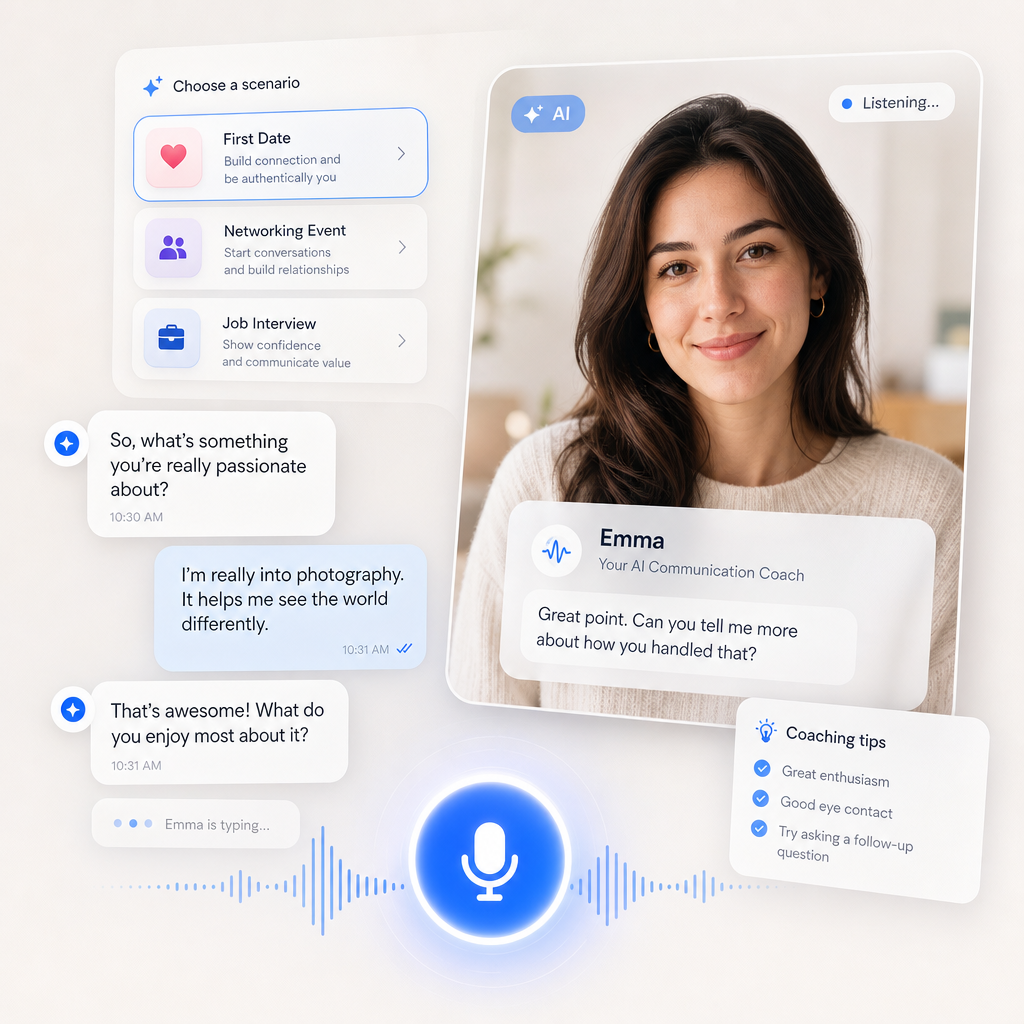 SpeechMax AI roleplay practice screen